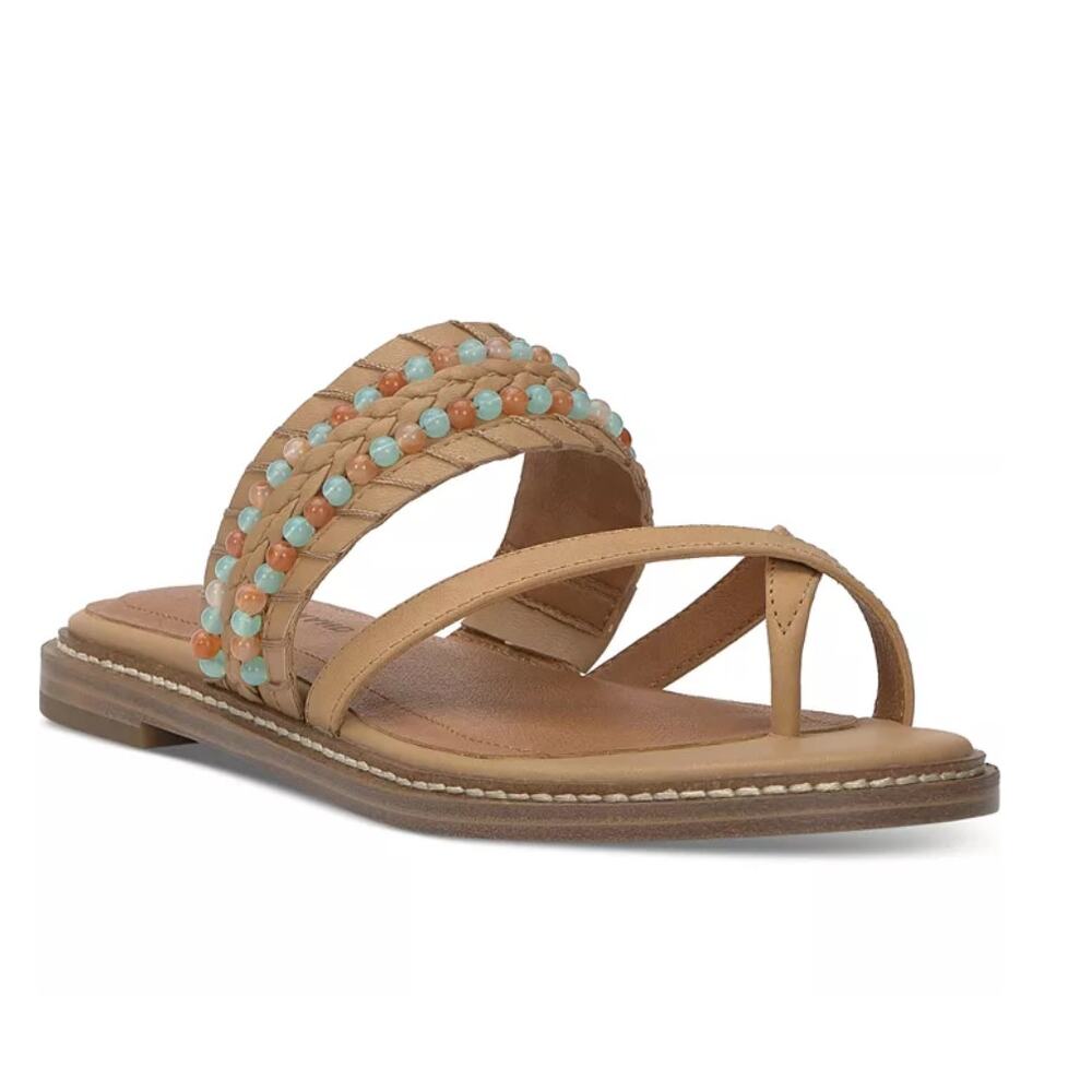 Lucky Brand Women's Kaykey Beaded Crisscross Flat Sandals Size 9 1/2